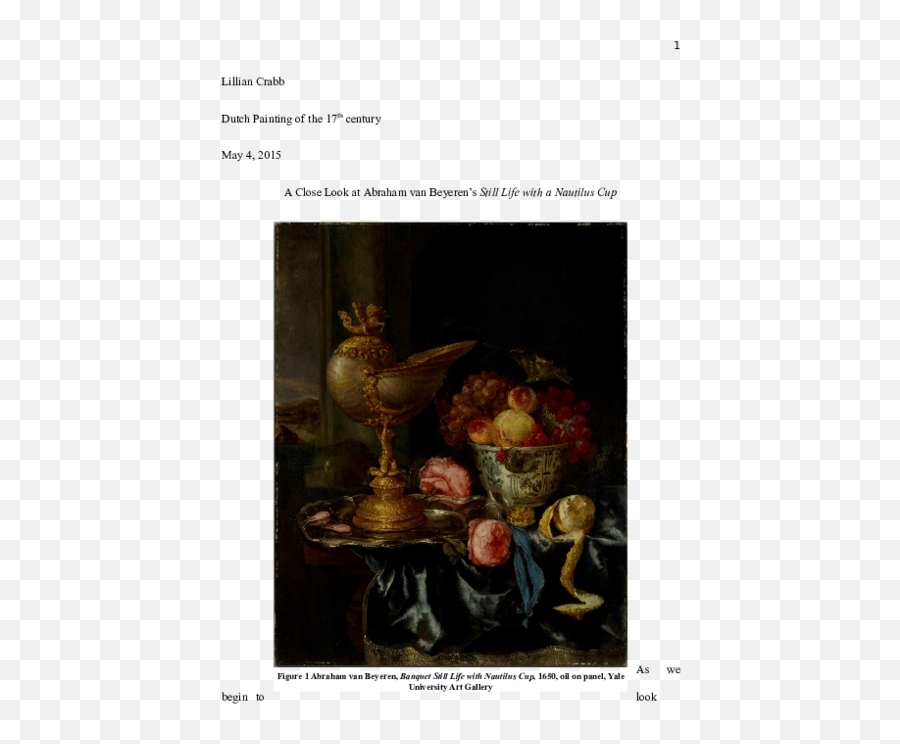 Doc Abraham Van Beyerenu0027s Still Life With A Nautilus Cup - Still Life Png,Instagram Bad Apple Flandre Icon