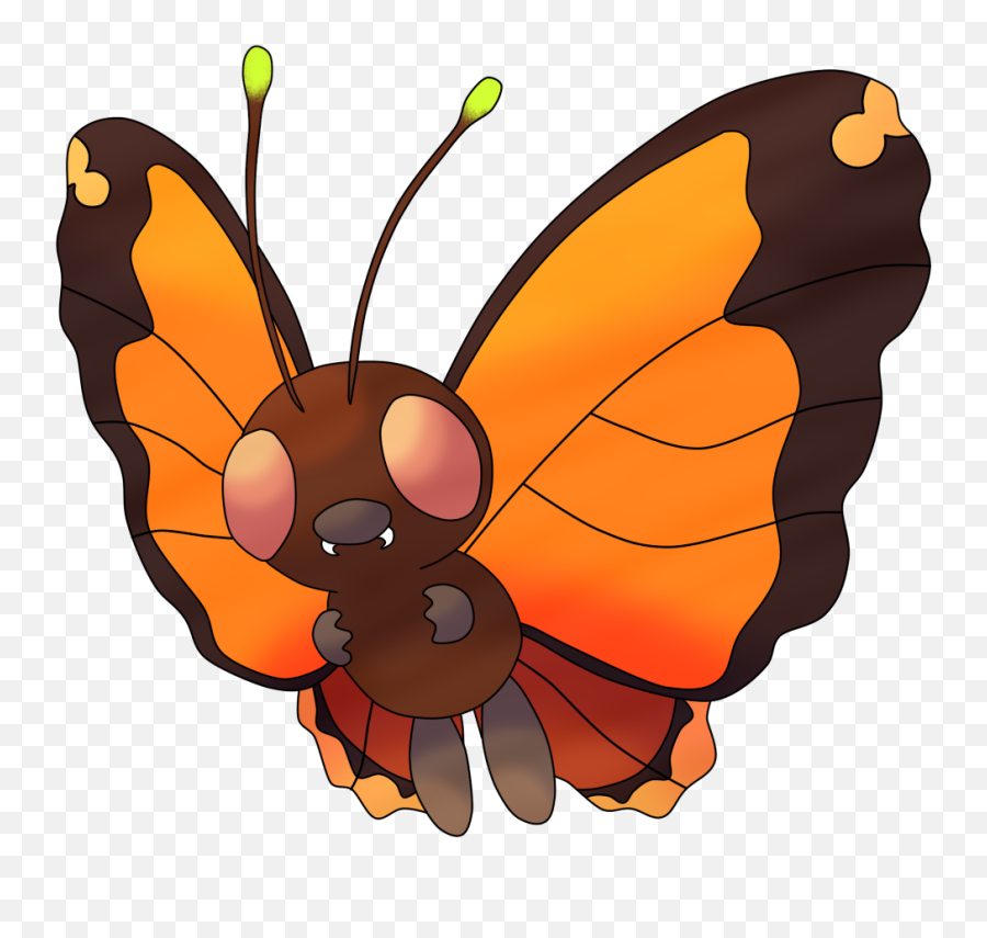 Orange Butterfree Png Image With No