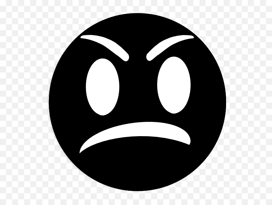 Angry Face Draft 1 Clip Art - Angry Icon Png White,Mad Emoji Png
