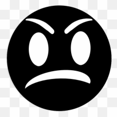 Angry Face Draft 1 Clip Art - Icon Png White