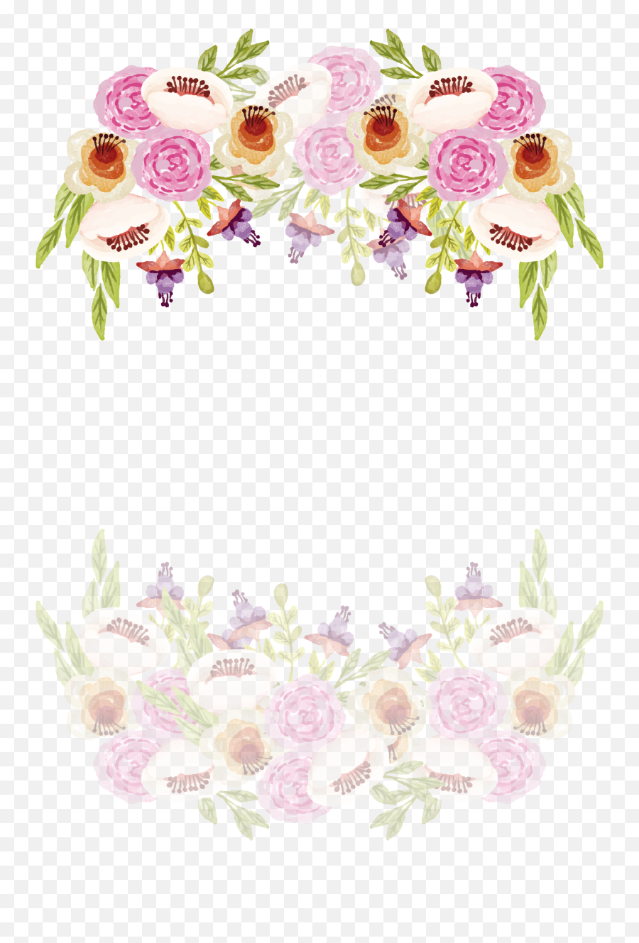 Romantic Watercolor Border Of Camellia - Transparent Wedding Border Watercolor Romantic Floral Png,Watercolor Border Png