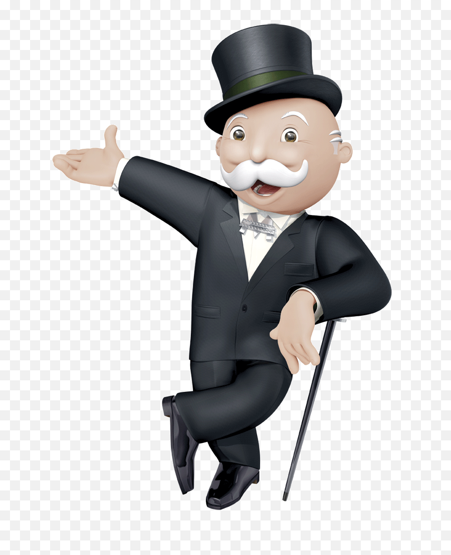 Download Hd Mr Monopoly Standing - Monopoly Guy Transparent Png,Monopoly Man Png