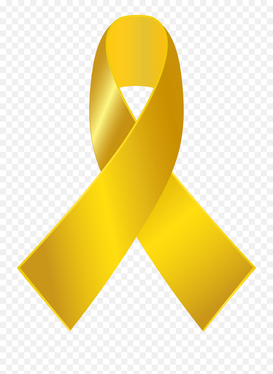 Gold Awareness Ribbon Png Clip Art - Transparent Background Gold Awareness Ribbon,Cancer Ribbon Transparent Background