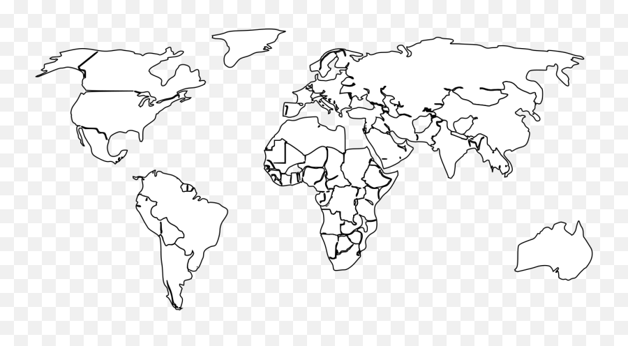 Black White Outline World Map No Background Svg Vector India In World Map Clipart Png World Clipart Transparent Free Transparent Png Images Pngaaa Com