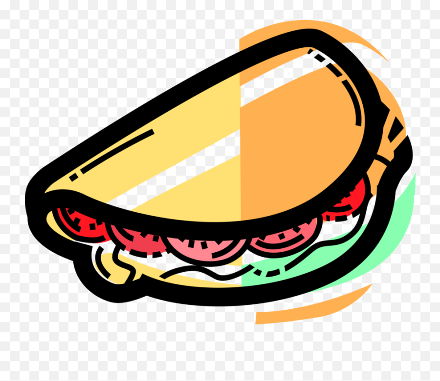 Vector Illustration Of Sandwich Sliced Cheese Or Meat - Pita Clip Art Png,Cheese Vector Icon