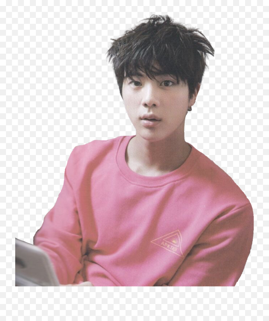 Download BTS Jin Aesthetic Dark White Pink Wallpaper
