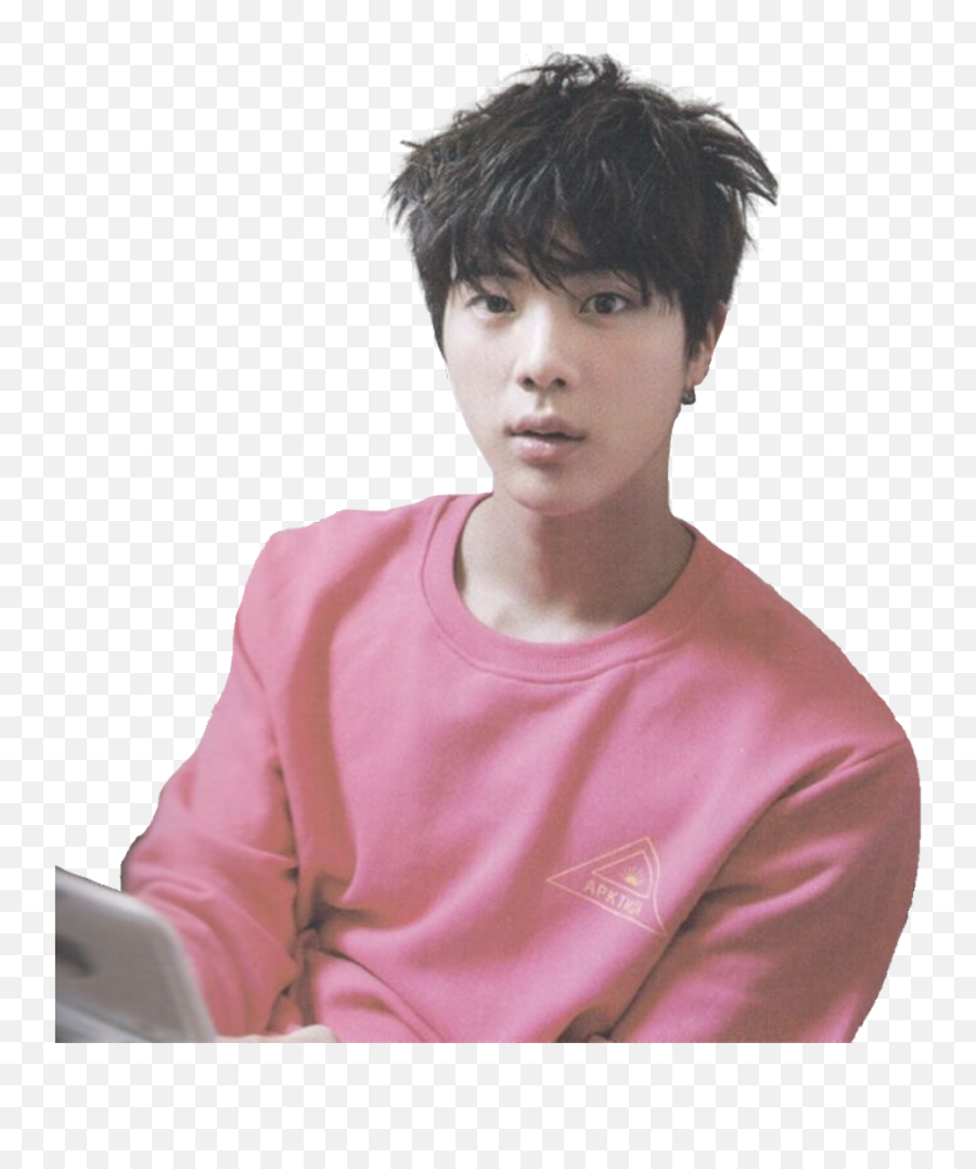 Download Jin Bts Kpop Cute Handsome Pink Hair - Kim Seokjin Pink Aesthetic Png,Jin Png