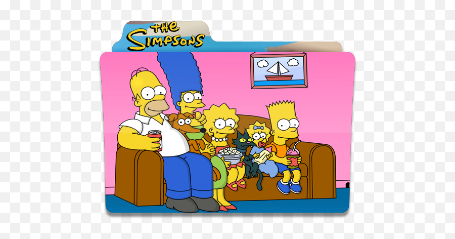 The Simpsons Watching Tv Folder Folders Free Icon - Icon Simpson Folder Icon Png,Bart Simpson Icon