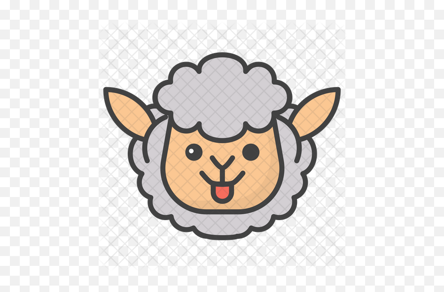 Sheep Face Emoji Icon - Emoji Sheep Icon Png,Cow Emoji Png