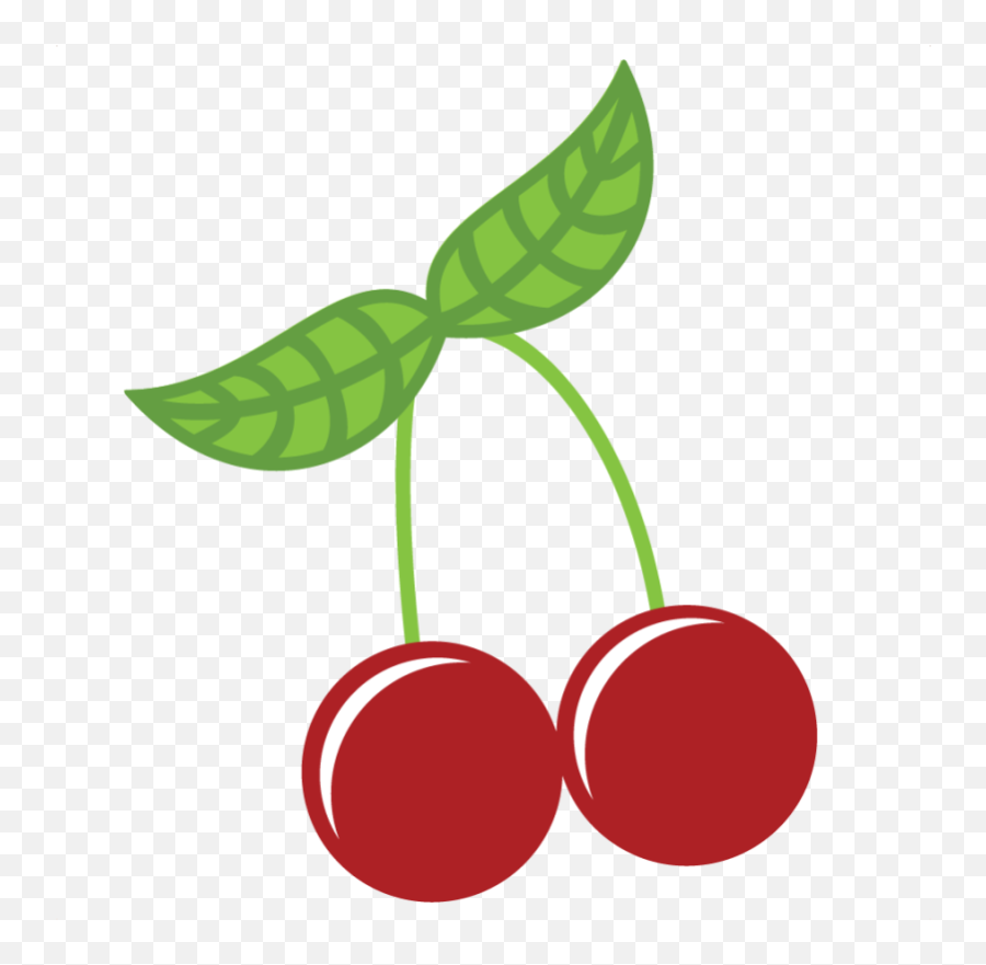 Library Of Cherries And Apple Graphic Black White - Cherry Cute Clip Art Png,Cherries Png