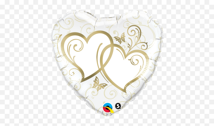 45cm Entwined Gold Hearts - Inflated Foil Corazón Feliz Aniversario Png,Gold Hearts Png
