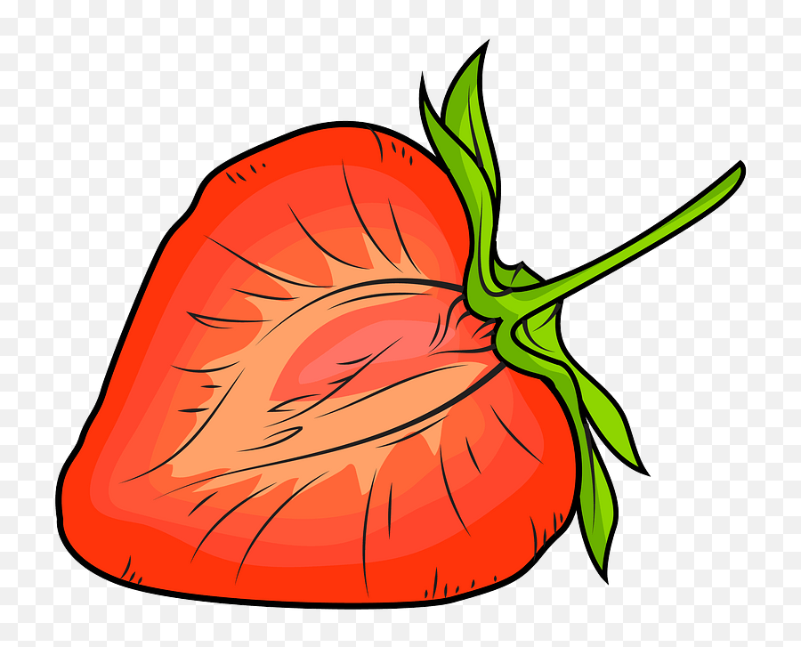 Clipart - Half Strawberry Clipart Png,Strawberry Clipart Png