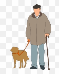Guy Walking Png - Man Walking Dog Png Clipart Old And Person Silhouette