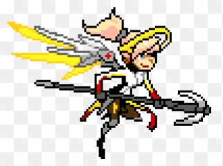 Mercy - Overwatch Pixel Spray png