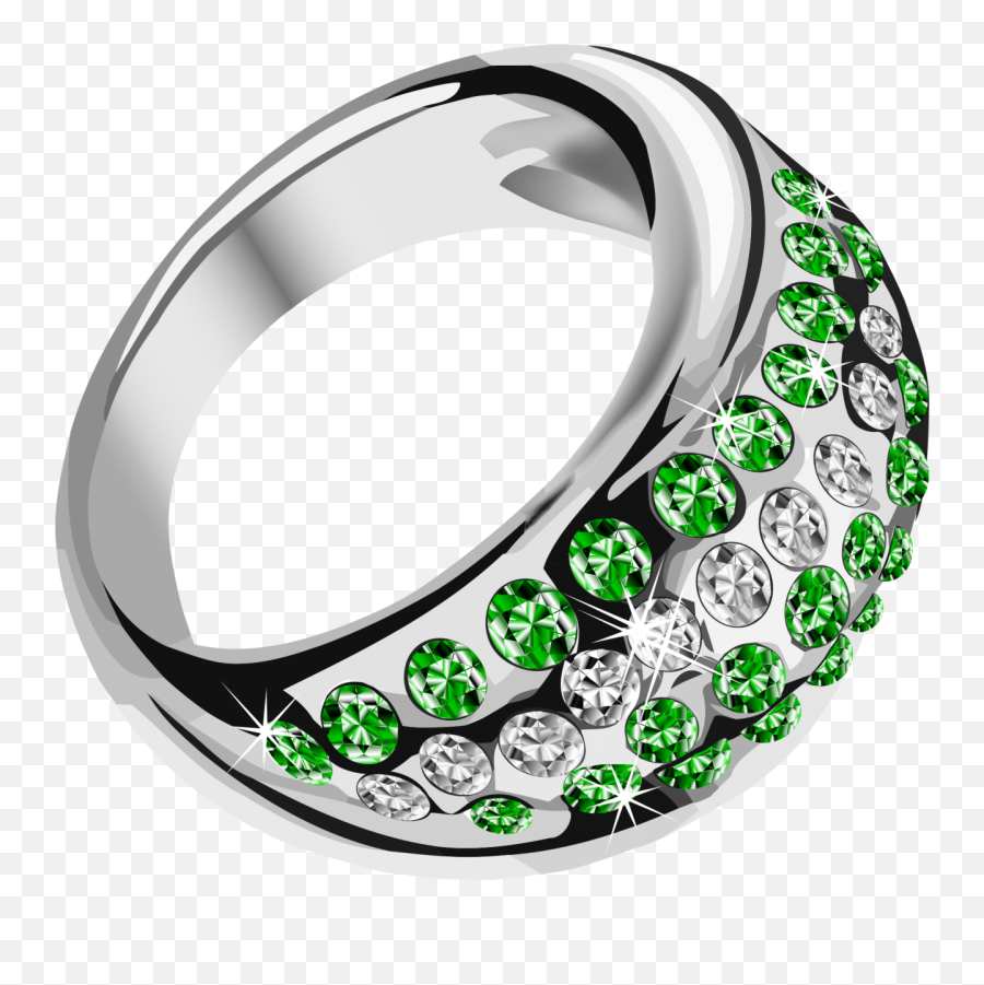 Beautiful Rings With Green Diamonds Png Image - Purepng Vector,Diamonds Png