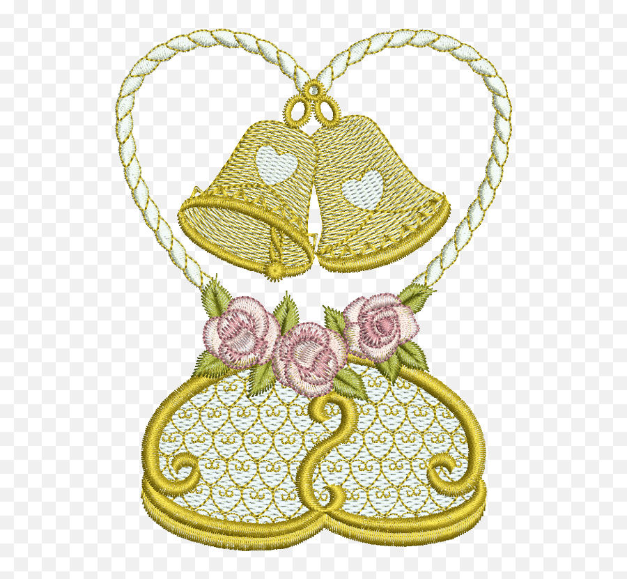 The Gallery For U003e Golden Wedding Bells Png - Needlework,Wedding Bells Png