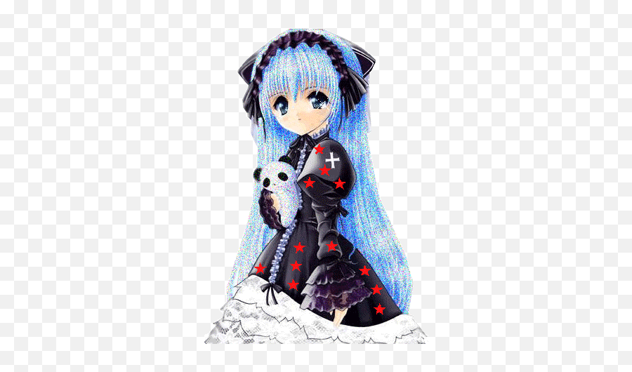 Gifs Animados De Anime - Gifs Animados Blue Hair Anime Goth Girl Png,Anime Png Gif