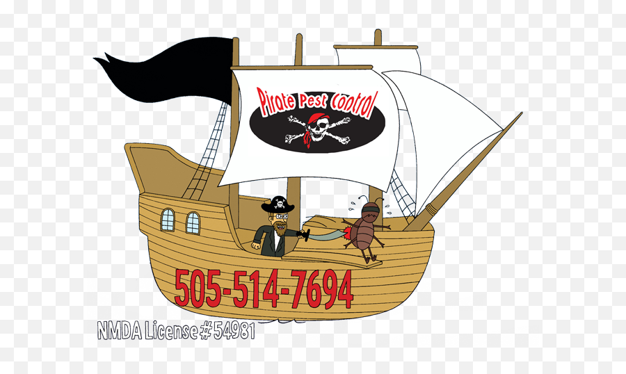 Pirate Pest Control Make Your Bugs Walk The Plank - Language Png,Pirate Ship Logo