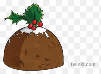 Christmas Pudding Food Seasonal Decoration Ks2 Illustration - Holly Png,Pudding Png
