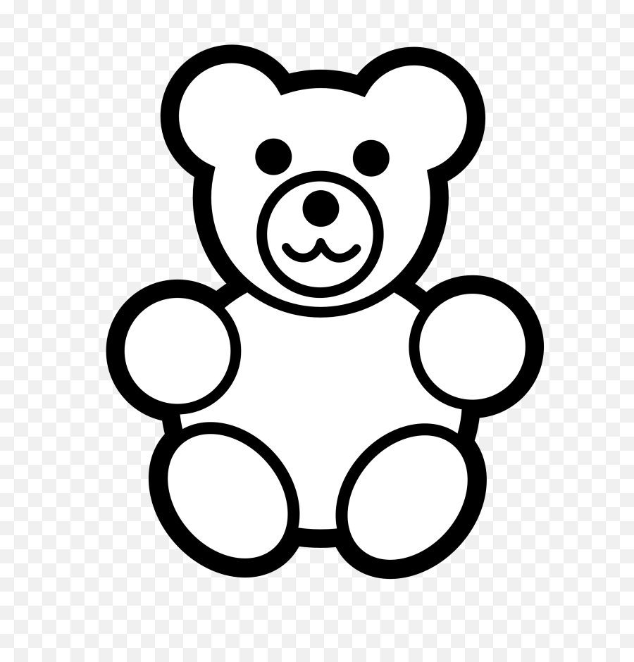 Toys Clipart Black And White - Draw A Simple Teddy Bear Png,Baby Toys Png