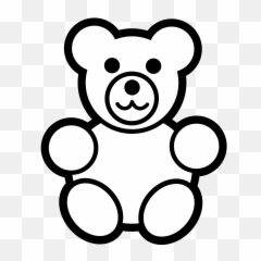 Toys Clipart Black And White - Draw A Simple Teddy Bear Png,Baby Toys Png