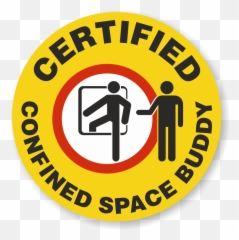 Certified Confined Space Buddy Hard Hat Decals Signs Sku - System In png