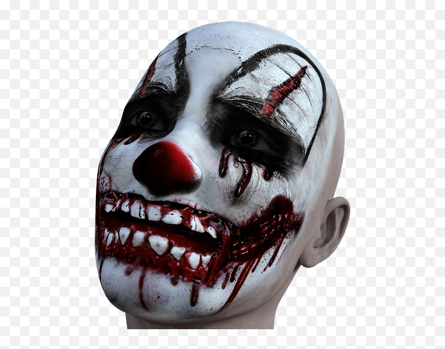 Evil Face Halloween Transparent Png - Scary Clown Transparent Background,Scary Face Png
