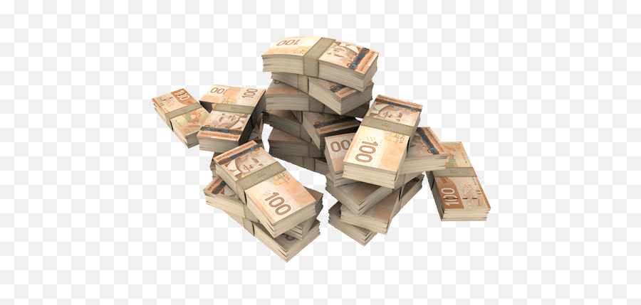 Download Three - Canadian Money Stacks Png,Pile Of Money Png