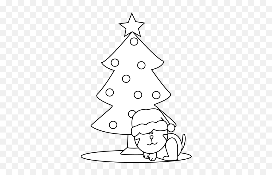 Christmas Clip Art - Christmas Images Silhouette White Christmas Tree Black Background Png,Christmas Cat Icon