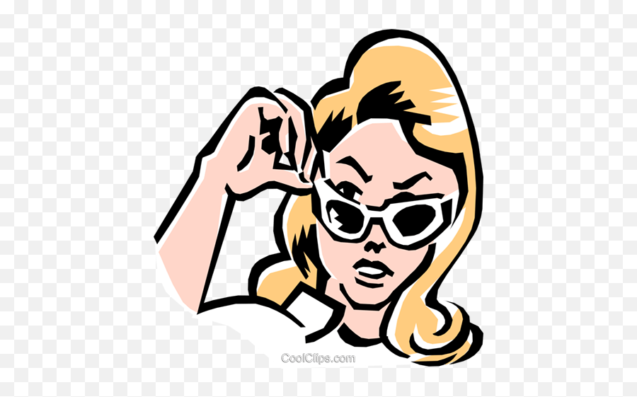 Woman Taking Off Sunglasses Royalty Free Vector Clip Art - Taking Off Sunglasses Cartoon Png,Sunglasses Vector Png