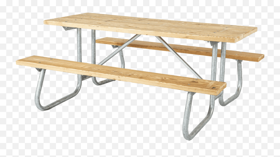 Picnic Table Welded Frame U0026 Treated Wood Planks Cj Series - Picnic Table Png,Picnic Table Png