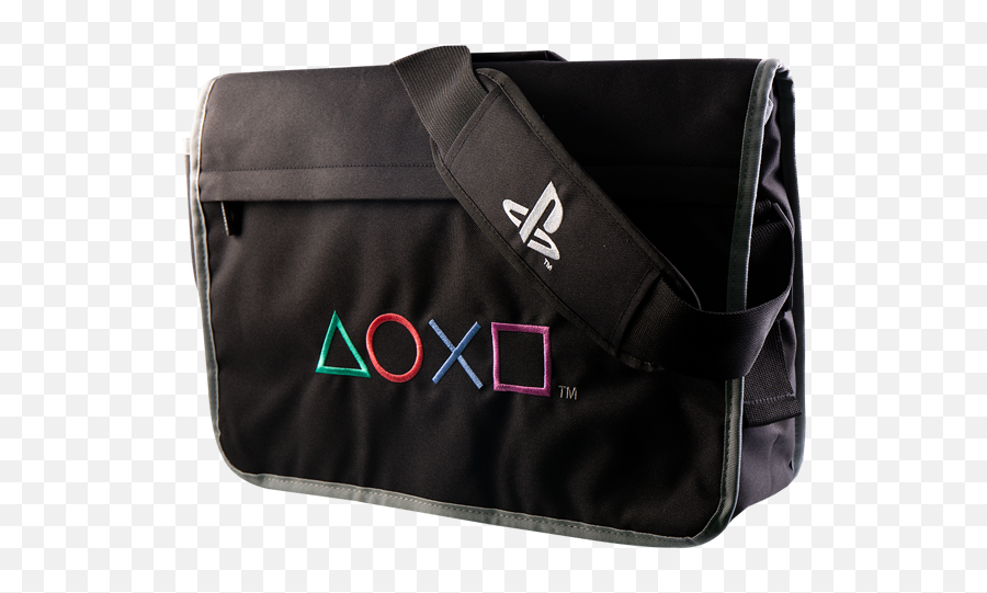 Playstation Symbols Black Messenger Bag - Messenger Bag Png,Sony Playstation Logo