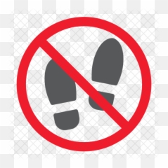 No Shoes Icon - Shoes Sign Png