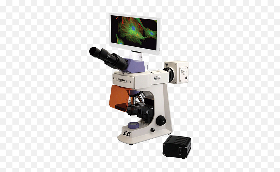 Digital Lcd Fluorescence Microscope - Binocular Microscope Labomed With Digital Display Png,Microscope Transparent