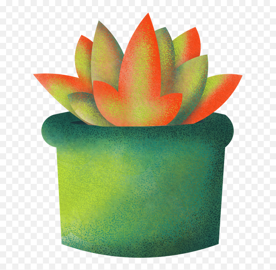 Painted Potted Succulent In A Green Pot - Photos By Canva Sacred Lotus Png,Succulent Transparent Background