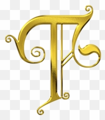 Gold Letters Letter T Initials - Transparent Letter T Png,T Png