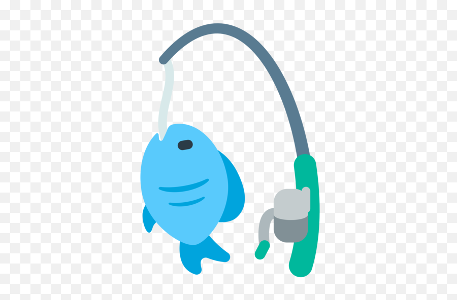 Fishing Pole With Fish Clipart - Cartoon Fishing Pole With A Fish Png,Fish Emoji Png