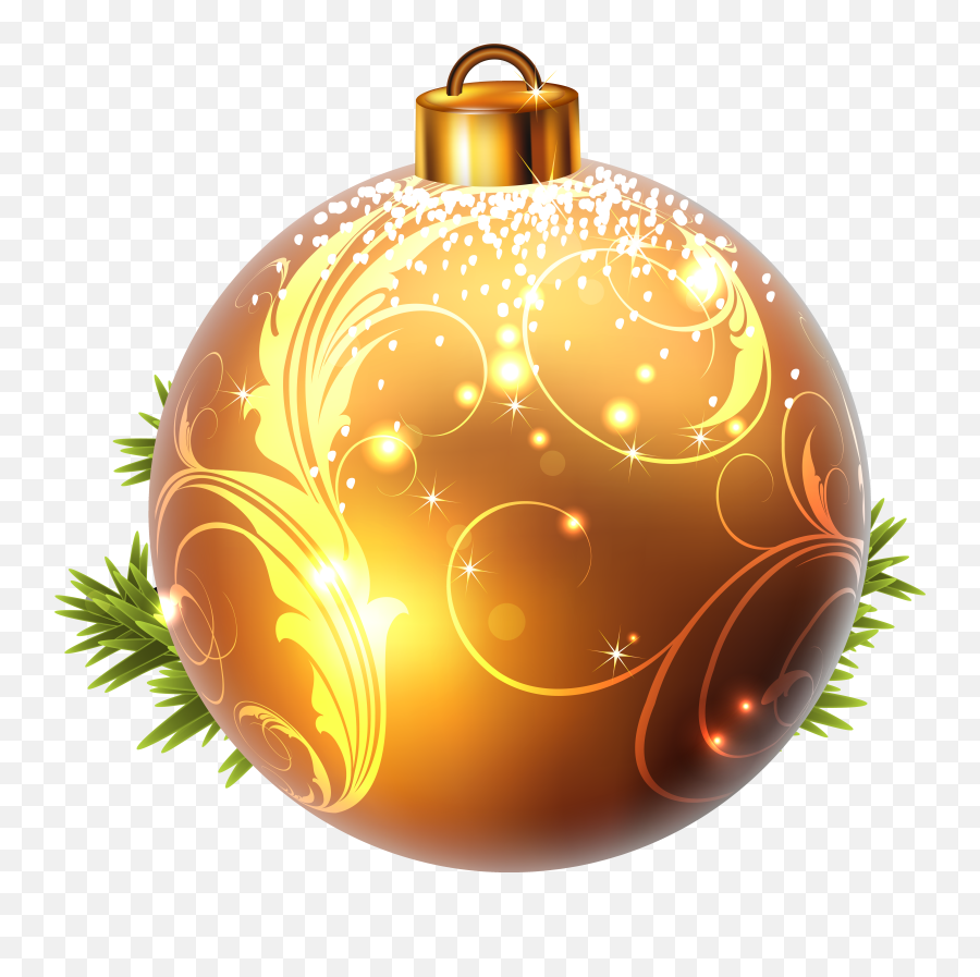Yellow Christmas Ball Png Clipart Image - Christmas Tree Decoration Ball,Christmas Ball Png