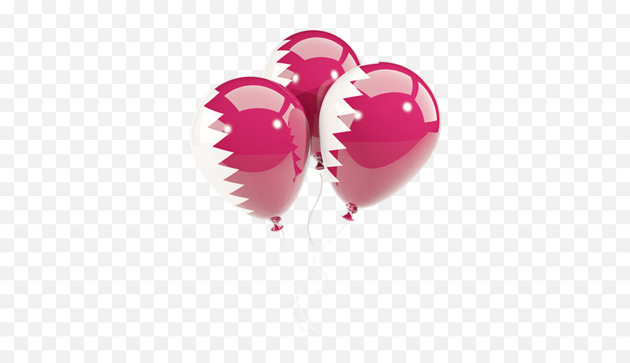 Three Balloons Illustration Of Flag Qatar - Qatar Flag Balloon Png,Pink Balloon Png