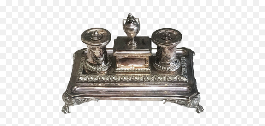 Silver Inkwell England 19th C - Solid Png,Inkwell Png