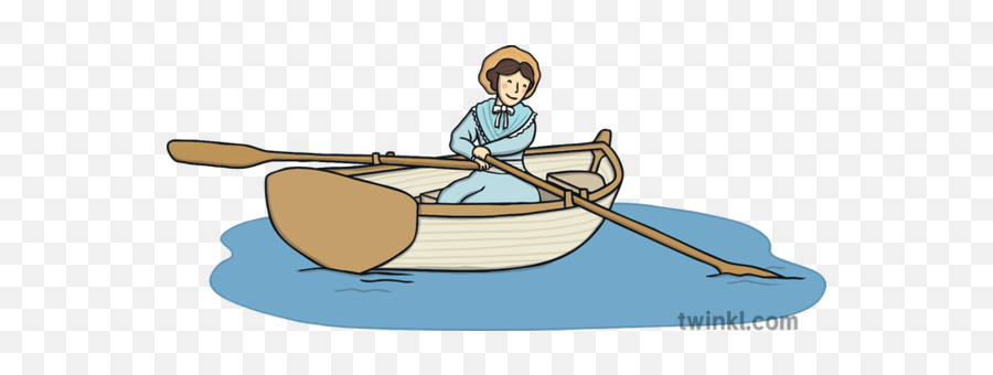 Grace Darling Row Boat Rowing Sea Ks1 Illustration - Twinkl Grace Darling Clip Art Png,Row Boat Png