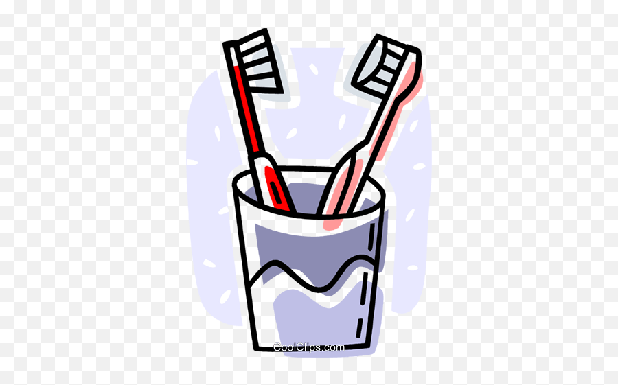 Toothbrushes In A Cup Royalty Free Vector Clip Art - Household Supply Png,Toothbrush Transparent Background