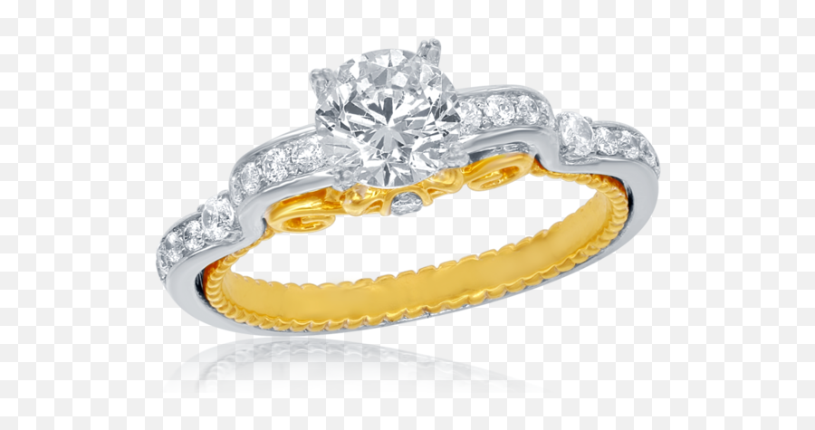 Cinderella Carriage Bridal Ring In 14k Yellow Gold 100 Cttw - Cincin Elsa Cincin Anna Png,Cinderella Carriage Png