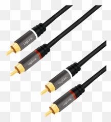 Stereo Audio Cable 2 X Rca Male 02m Black Cinch - Logilink Ca1209 Png,Cinch Gaming Png