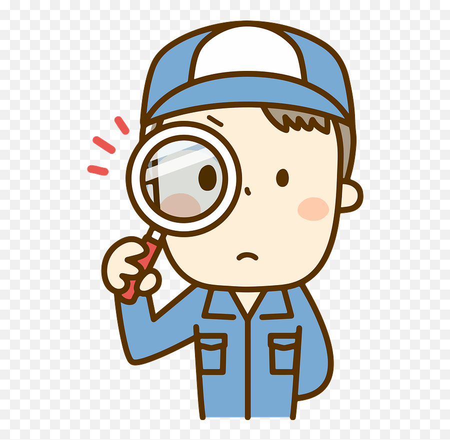 Todd Mechanic Man Is Using A Magnifying Glass Clipart Free - Stop Clipart Png,Magnifying Glass Clipart Transparent