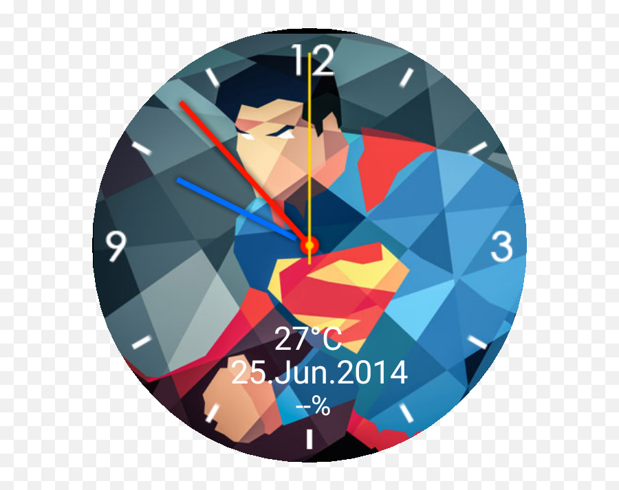Download Geometric Superman Watch Face Preview Png Image - Dibujos Geometricos De Superheroes,Watch Face Png