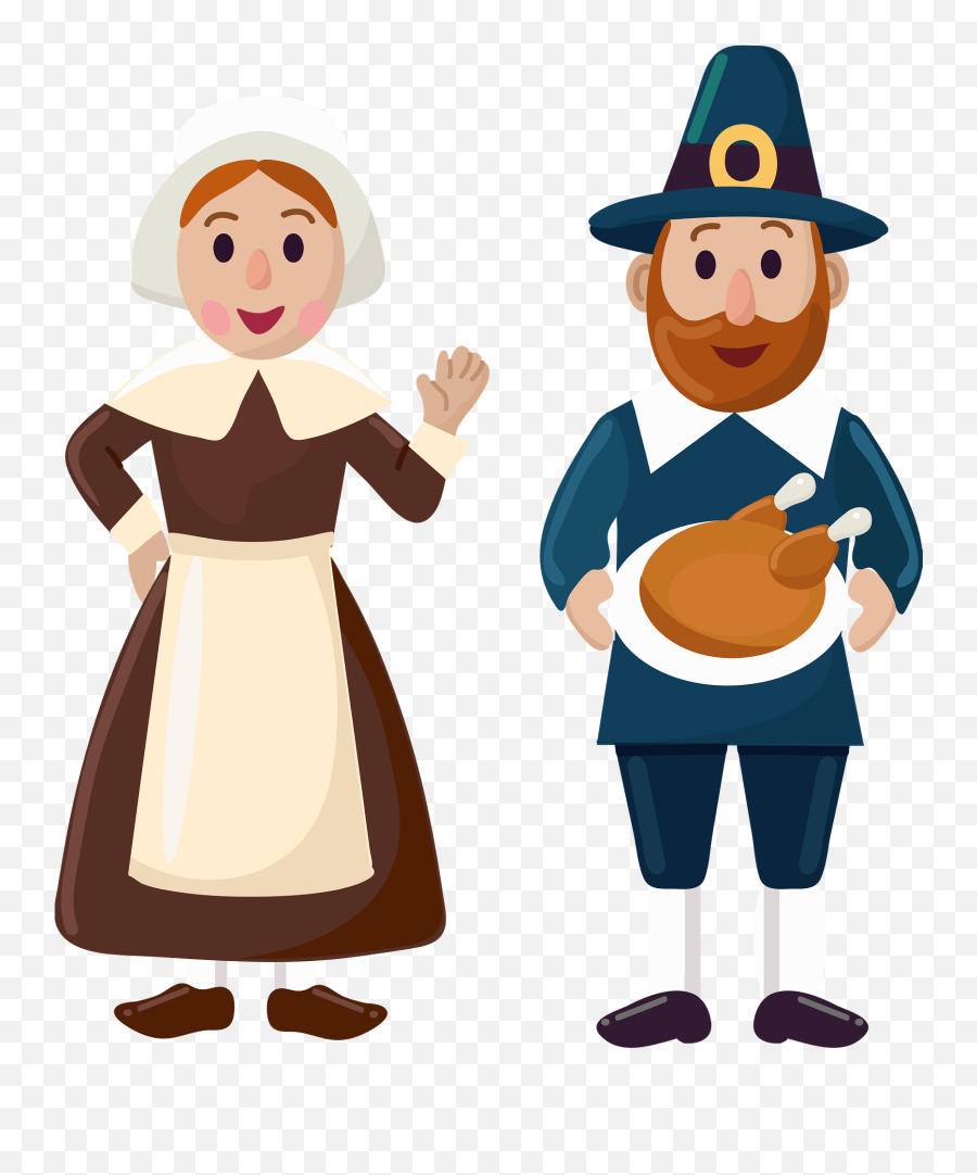 Pilgrim Couple Clipart Free Download Transparent Png - Pilgrims Clipart Man And Woman,Pilgrim Hat Transparent