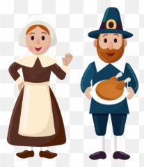 Pilgrim Couple Clipart Free Download Transparent Png - Pilgrims Clipart Man And Woman