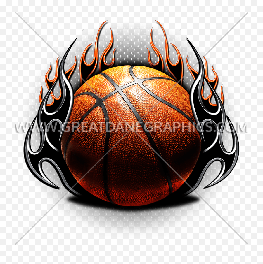 Basketball Tribal Flames - Basketball Tribal Flames Design Png,Flaming Basketball Png
