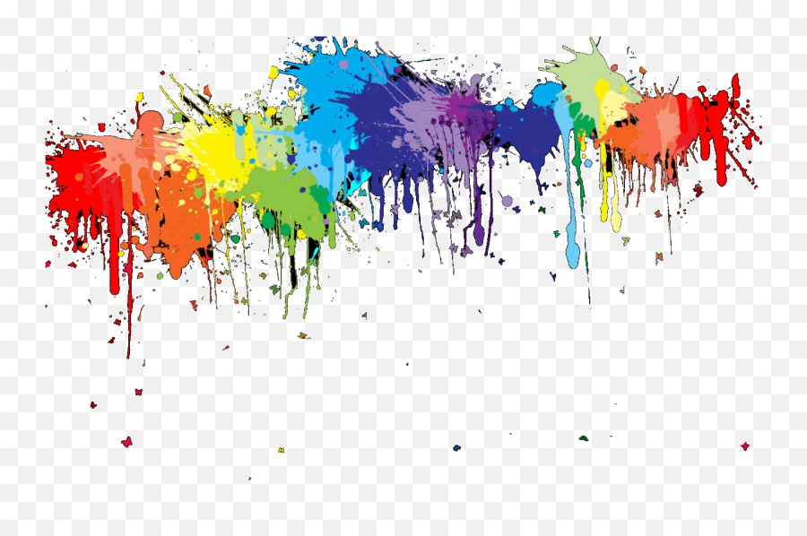 Color Splash Background Png - Rainbow Paint Splatter Png,Ink Splatter Transparent Background